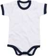 BZ19 BabyBugz Baby Ringer Bodysuit White / Navy colour image
